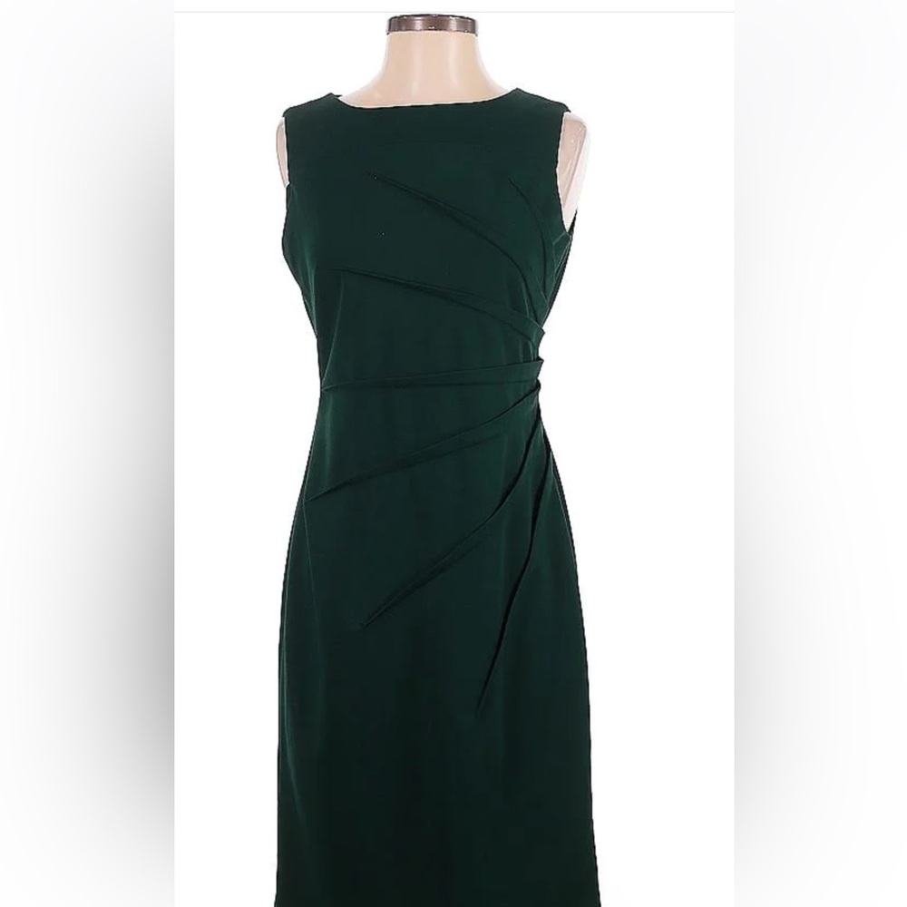 Green Calvin Klein Sunburst Dress - Plus Business Formal - Picture 6 of 7